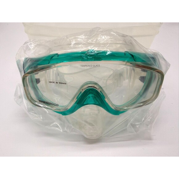 Sherwood Scuba Magnum Ex Purge Diving Mask Teal Silicone Hard Storage Case New - Picture 4 of 8
